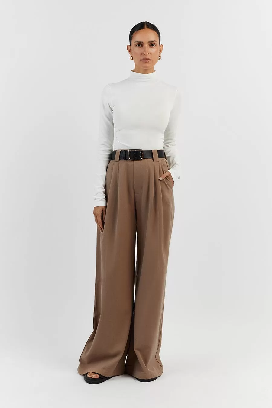 HARLEY LATTE WOOL BLEND PANT