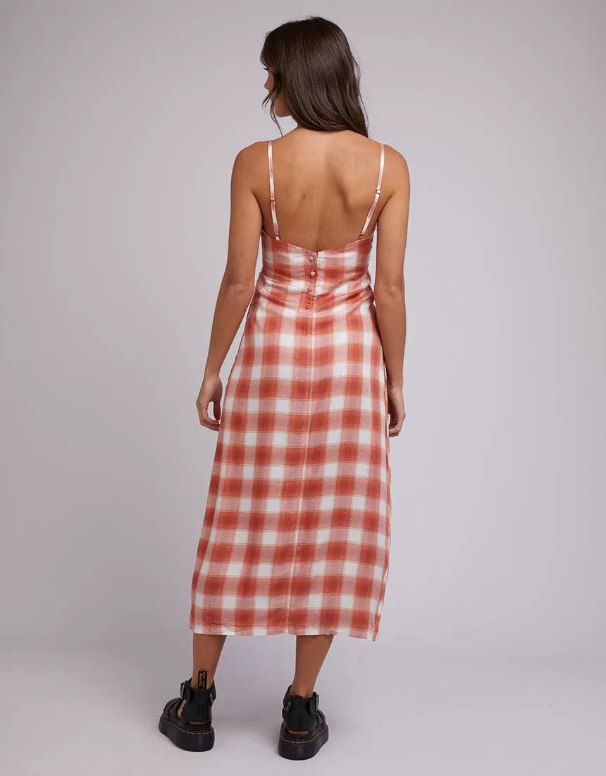 Harvey Check Dress | Orange