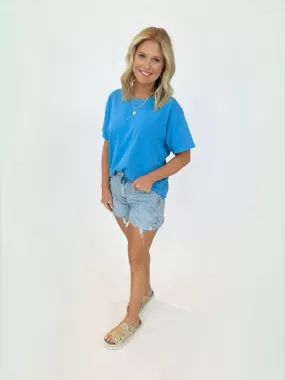 Heavenly Blue Oversized Short Sleeve Tee