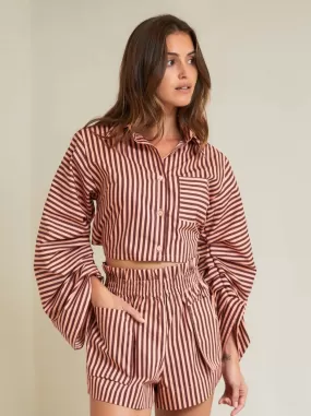 Hevron - Raquel Top - Oxblood Stripe