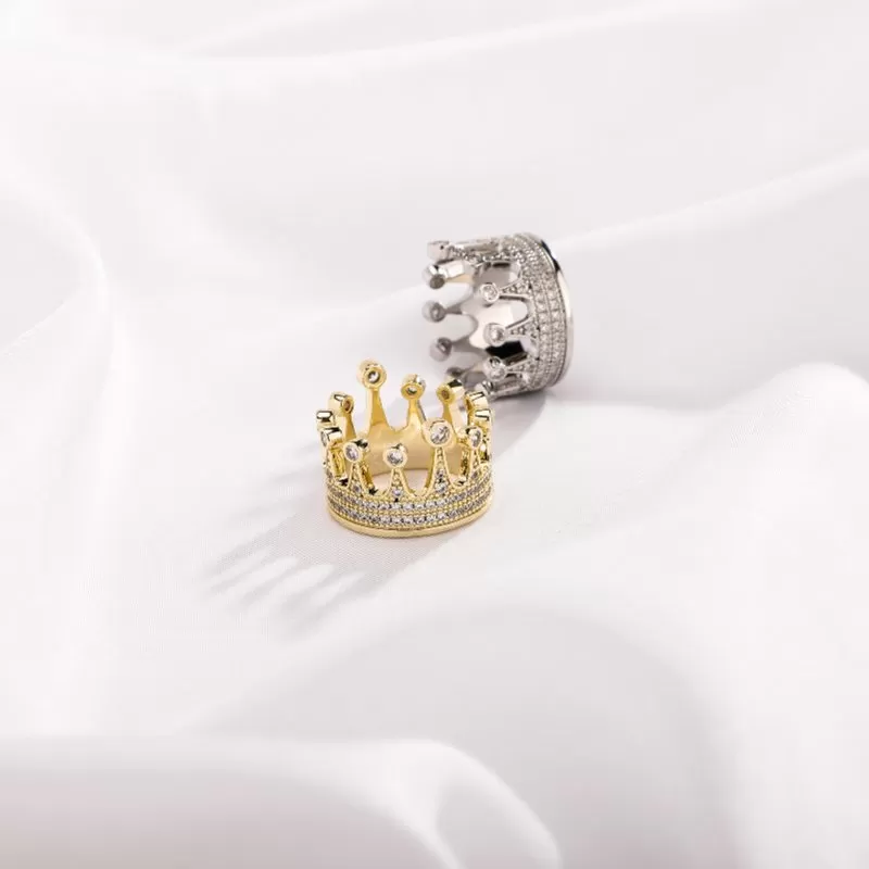 Hip Hop Crown Full Zirconium Ring