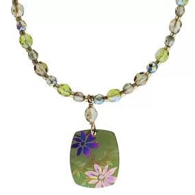 Holly Yashi Beaded Spring Flowers Pendant Necklace