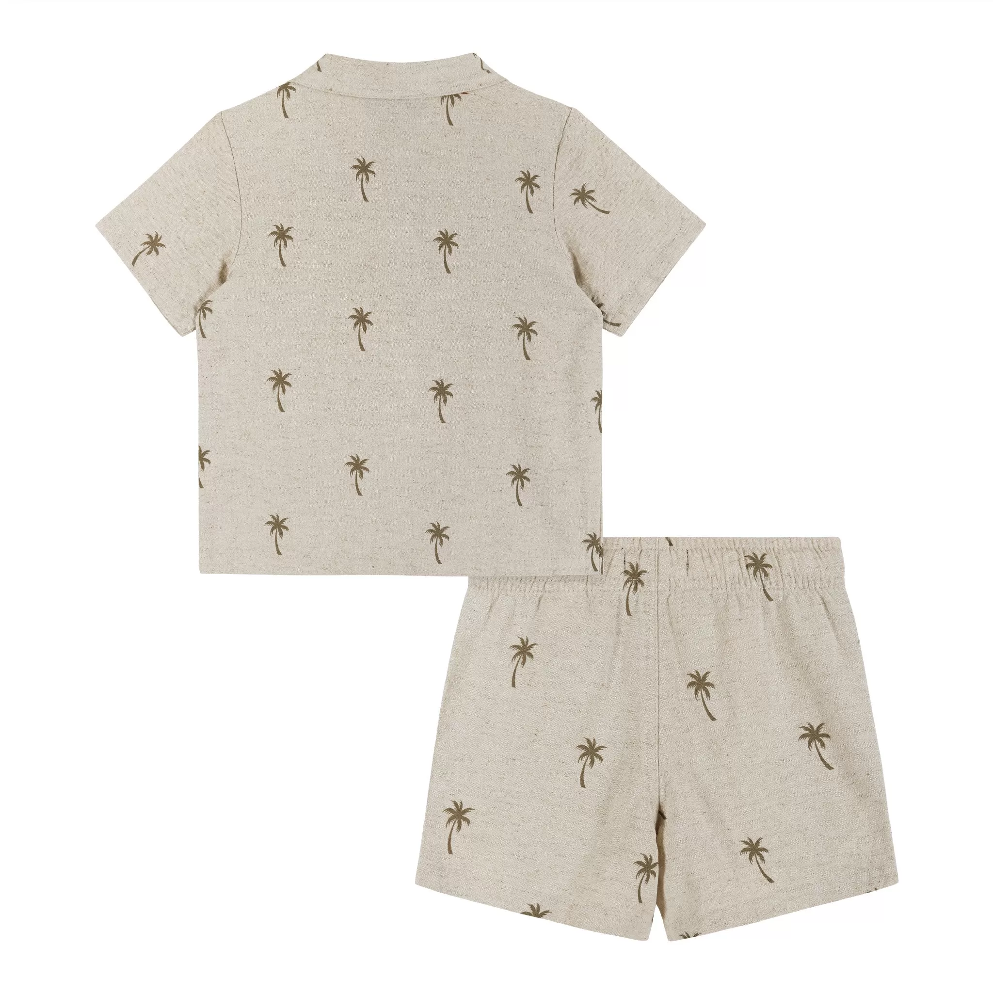 Infant Cabana Set | Beige Palm Print