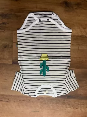 Infant Unisex Striped Cactus Graphic Print Romper