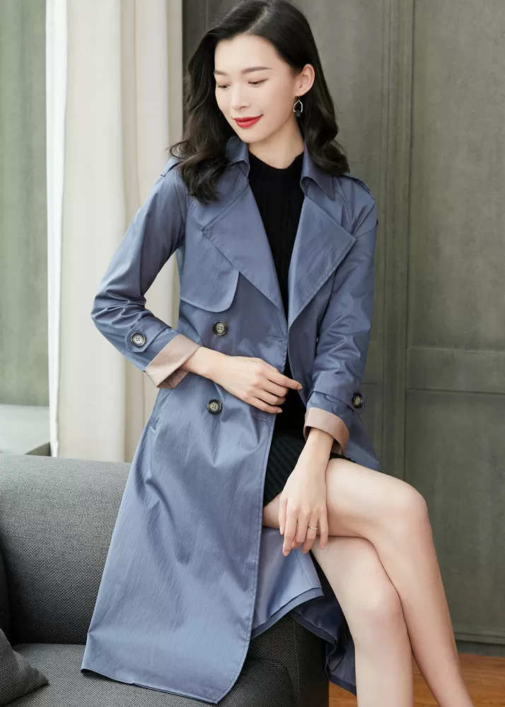 Ingrid Custom Size Double Breasted Belt Trench Coat