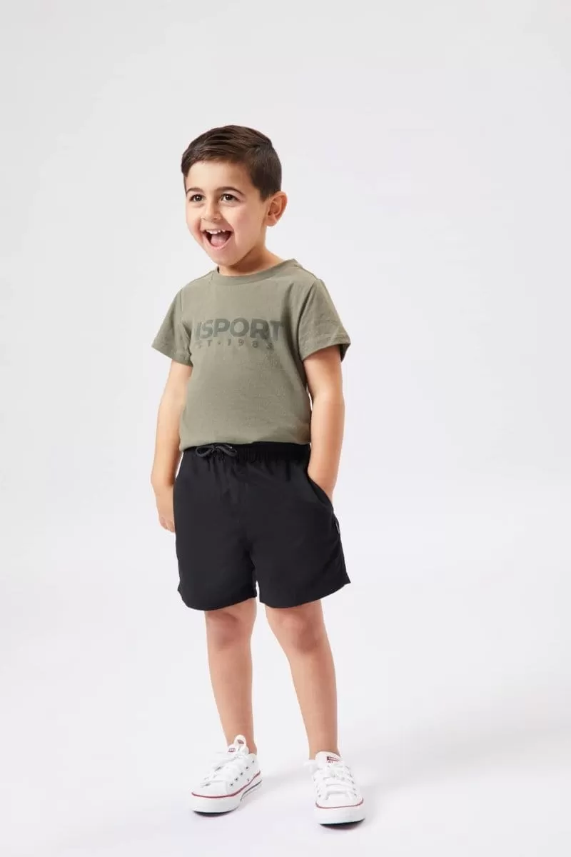 INSPORT JUNIOR BONDI BLACK SHORTS