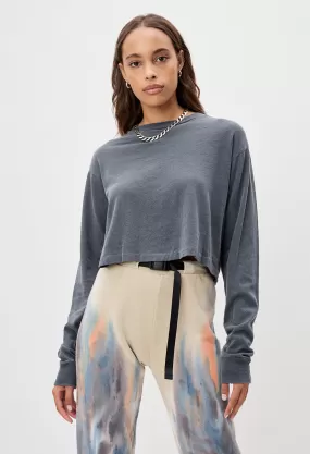 Jersey LS Cropped Tee / Steel