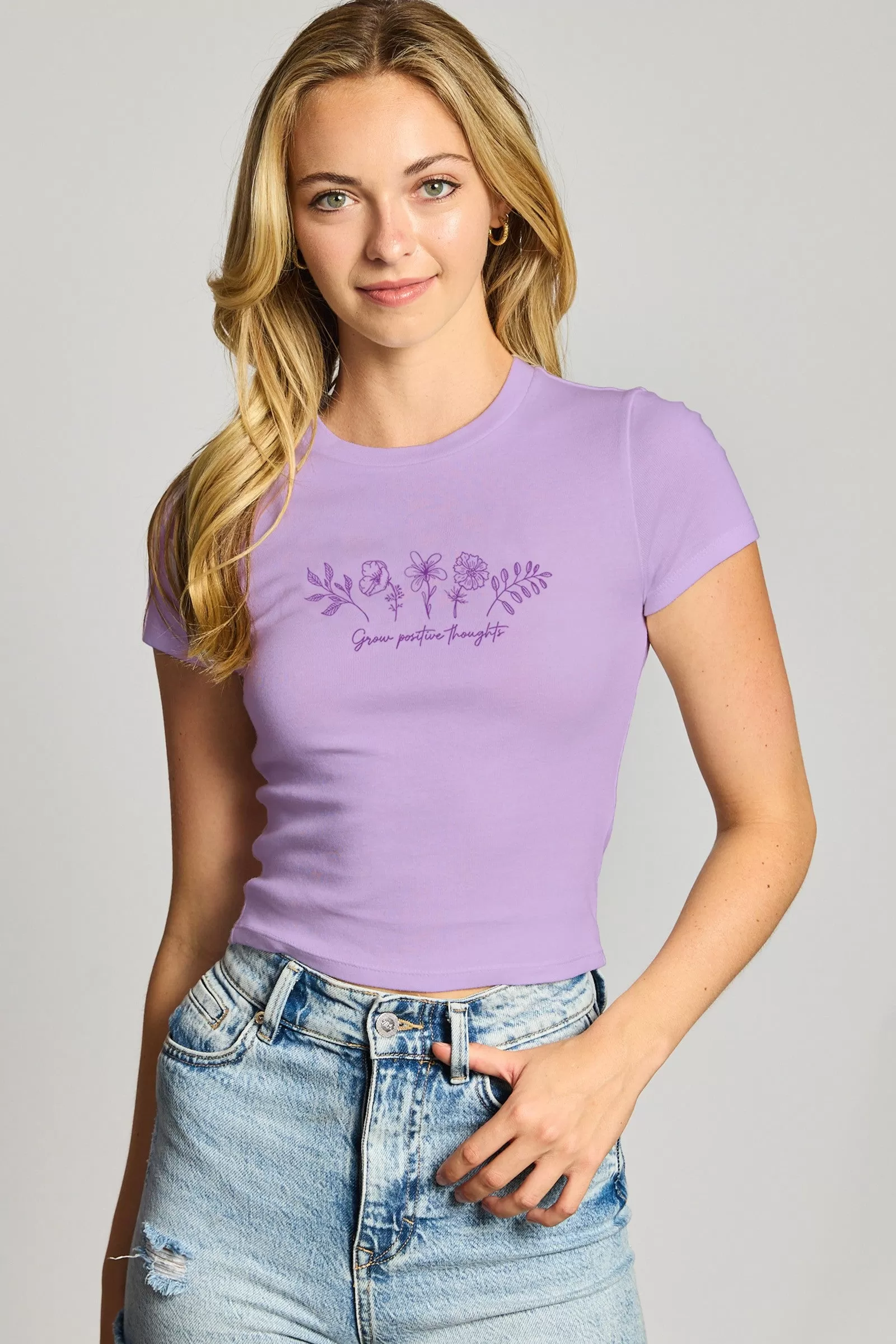 Jr Crop Top - Grow Positive Thoughts