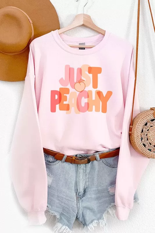 JUST PEACHY GRAPHIC SWEATSHIRT PLUS SIZE