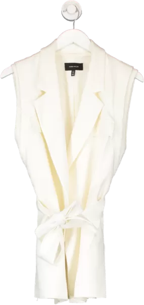 Karen Millen White Sleeveless Belted Blazer Dress UK 10