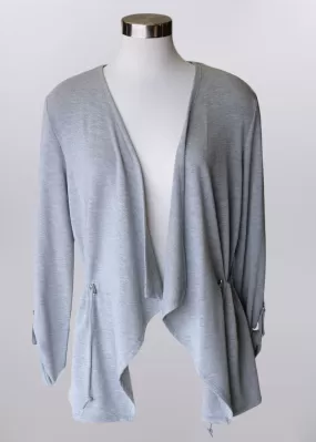 'Keren Hart' Women's Drawstring Cardigan - Heather Grey