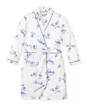 Kid's Twill Robe | Indigo Floral