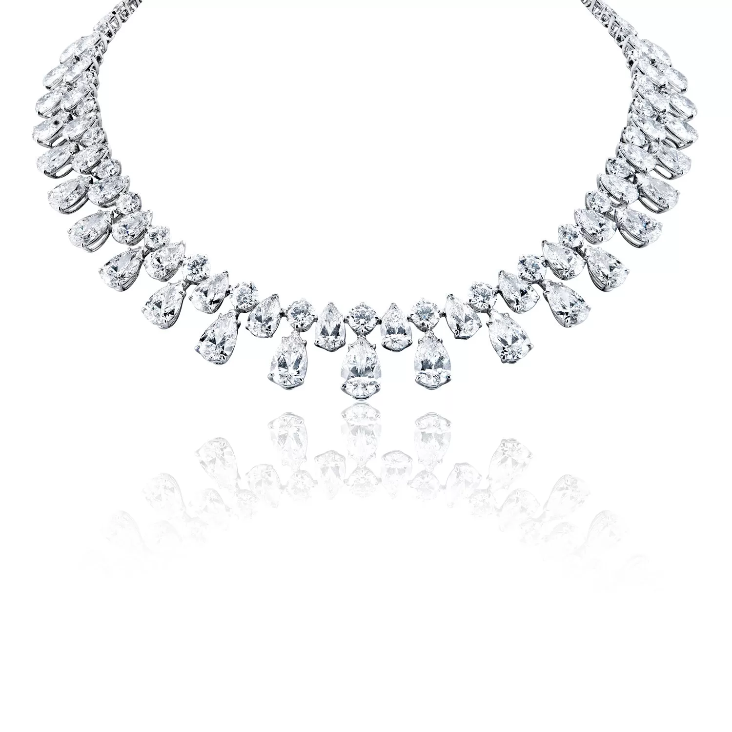 Latacia 89 Carat Combine Mix Shape Lab-Grown Diamond Necklace in 18k White Gold