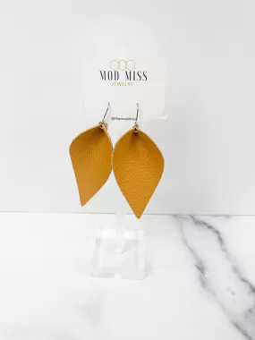 Leather Petal Earring Yellow