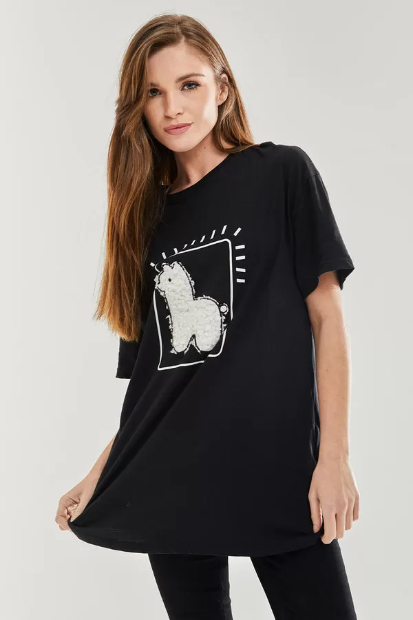 Liquorish Llama Oversized T-shirt