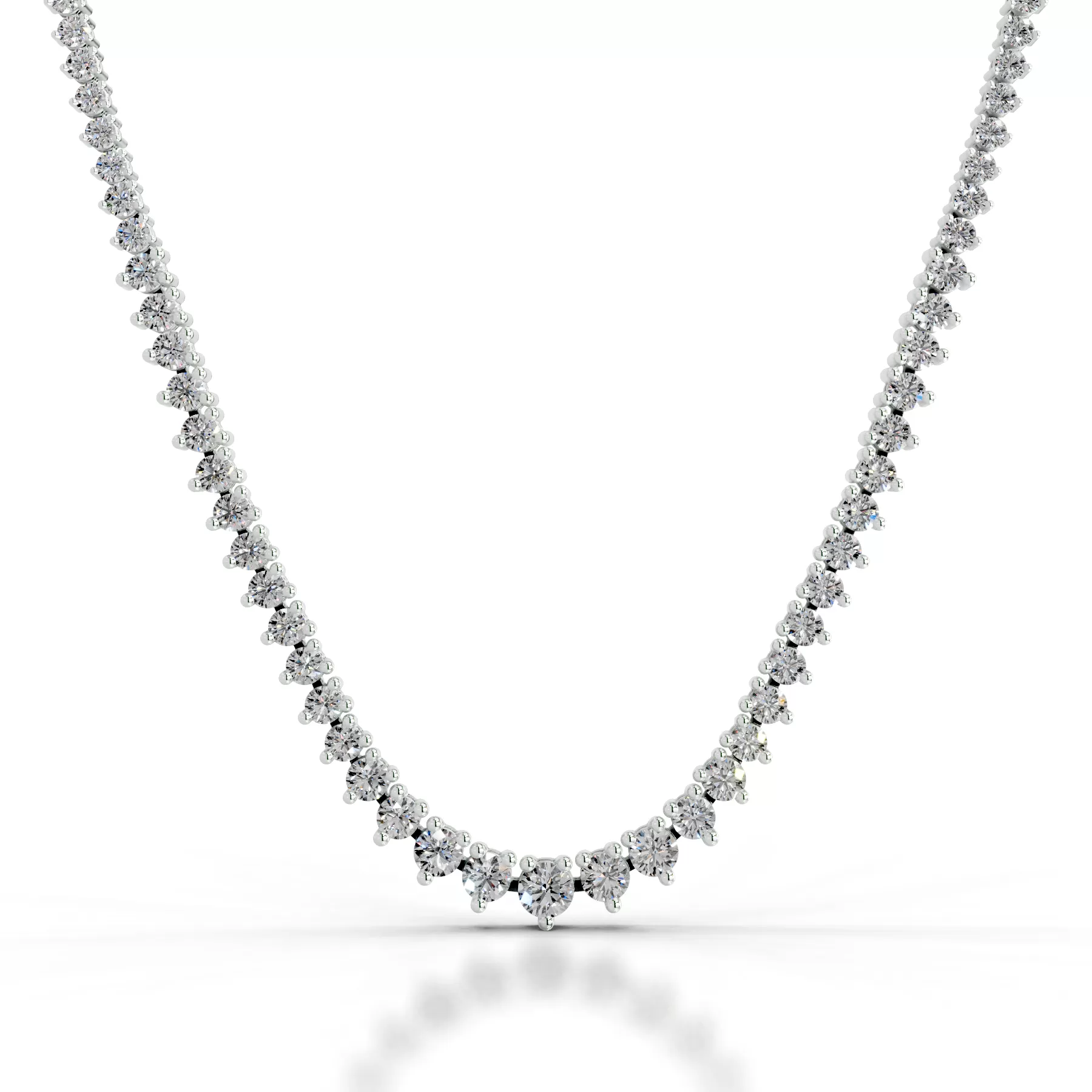 Lou Diamond Tennis Collier   (4 Carat) -18K White Gold