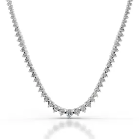 Lou Diamond Tennis Collier   (4 Carat) -18K White Gold