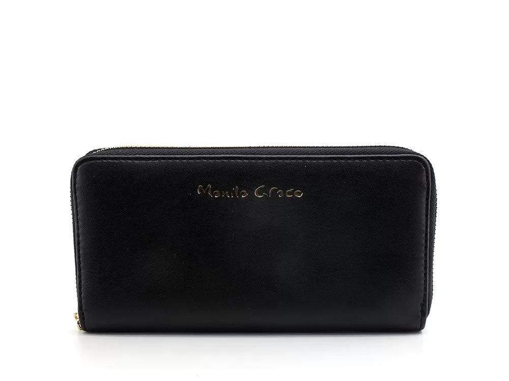 MANILA GRACE Portafoglio Wallet Zip Nero D301