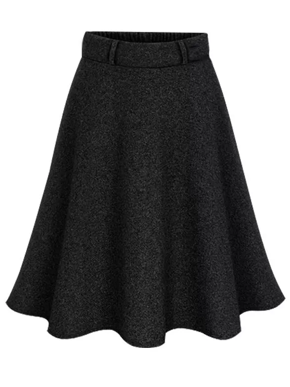 Marie-Ange Woolen Swing Skirt