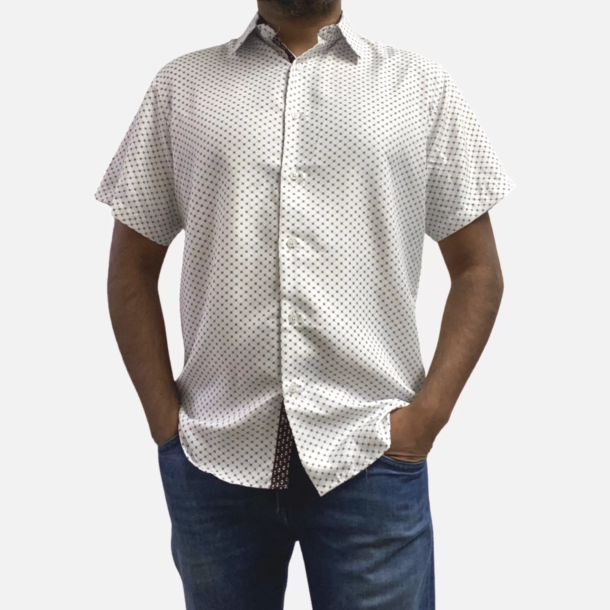 Mens White Short Sleeve Summer Shirt MS2289 | Slim Fit