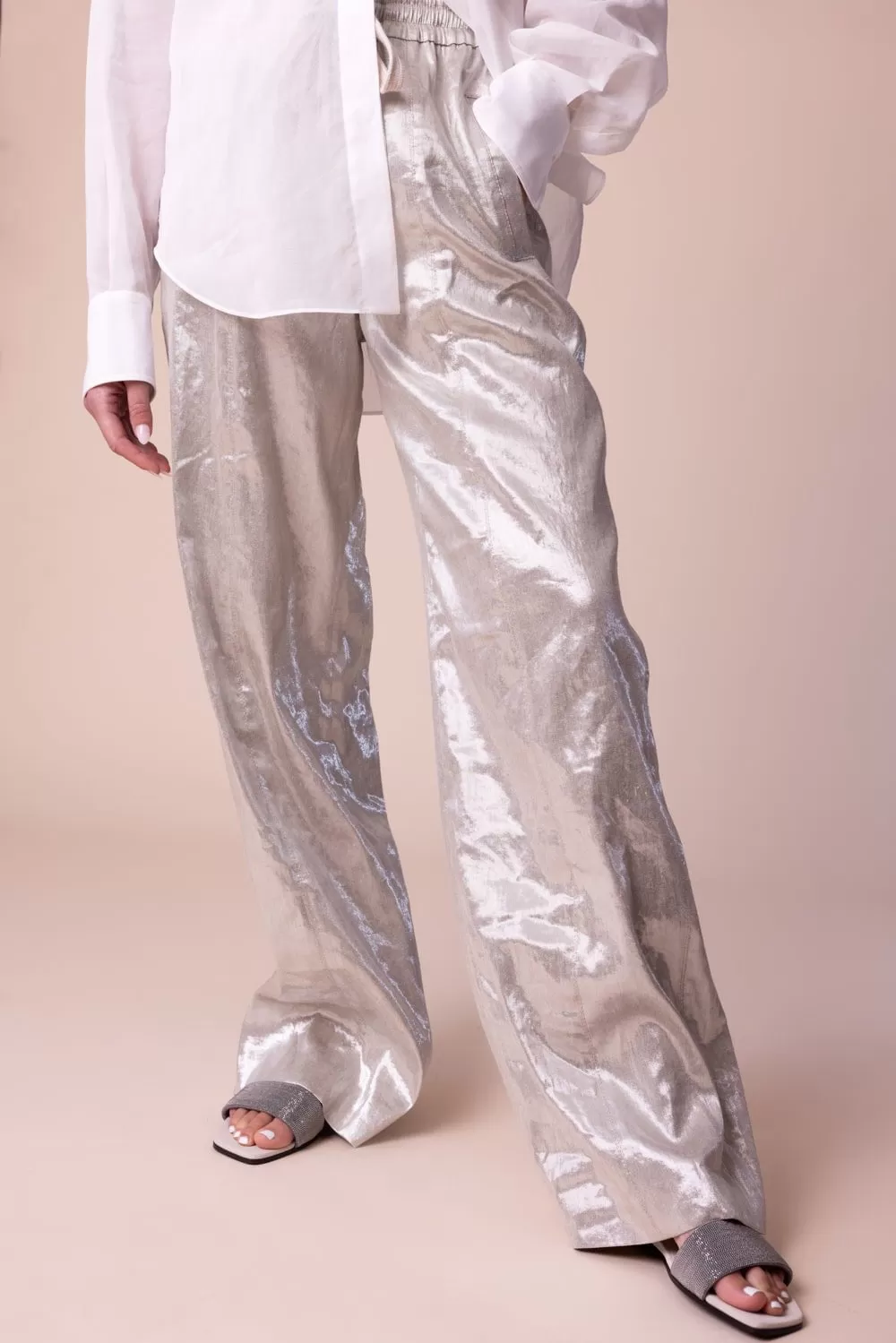 Metallic Drawstring Pant