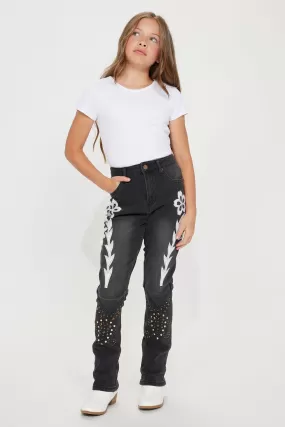 Mini Jolene Stretch Flare Jean - Black