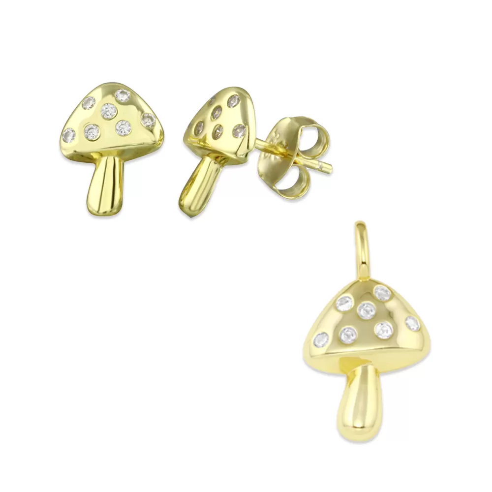 Mini Mushroom Stud   Chic Mushroom Charm