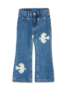 Mini Rodini X Wrangler | Peace dove denim flared jeans