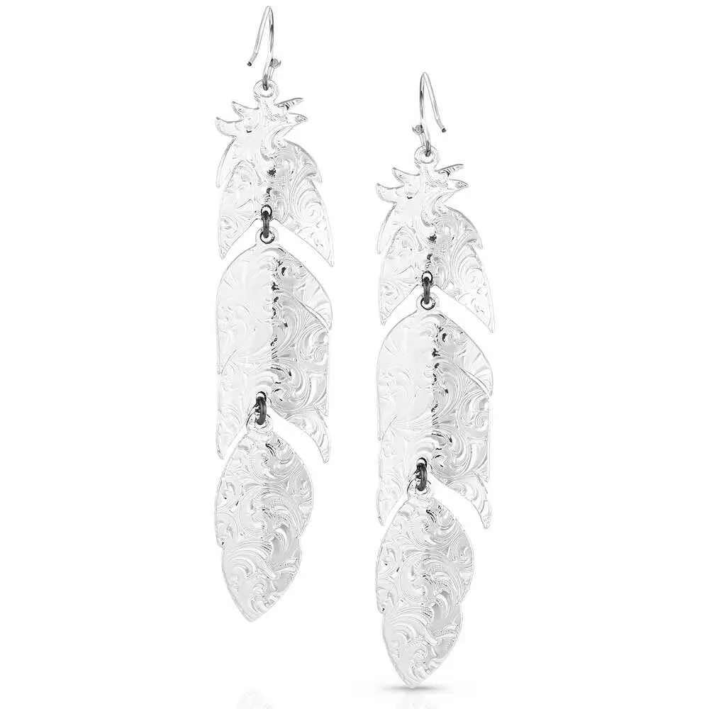 Montana Silversmiths Midnight Magic Feather Earrings