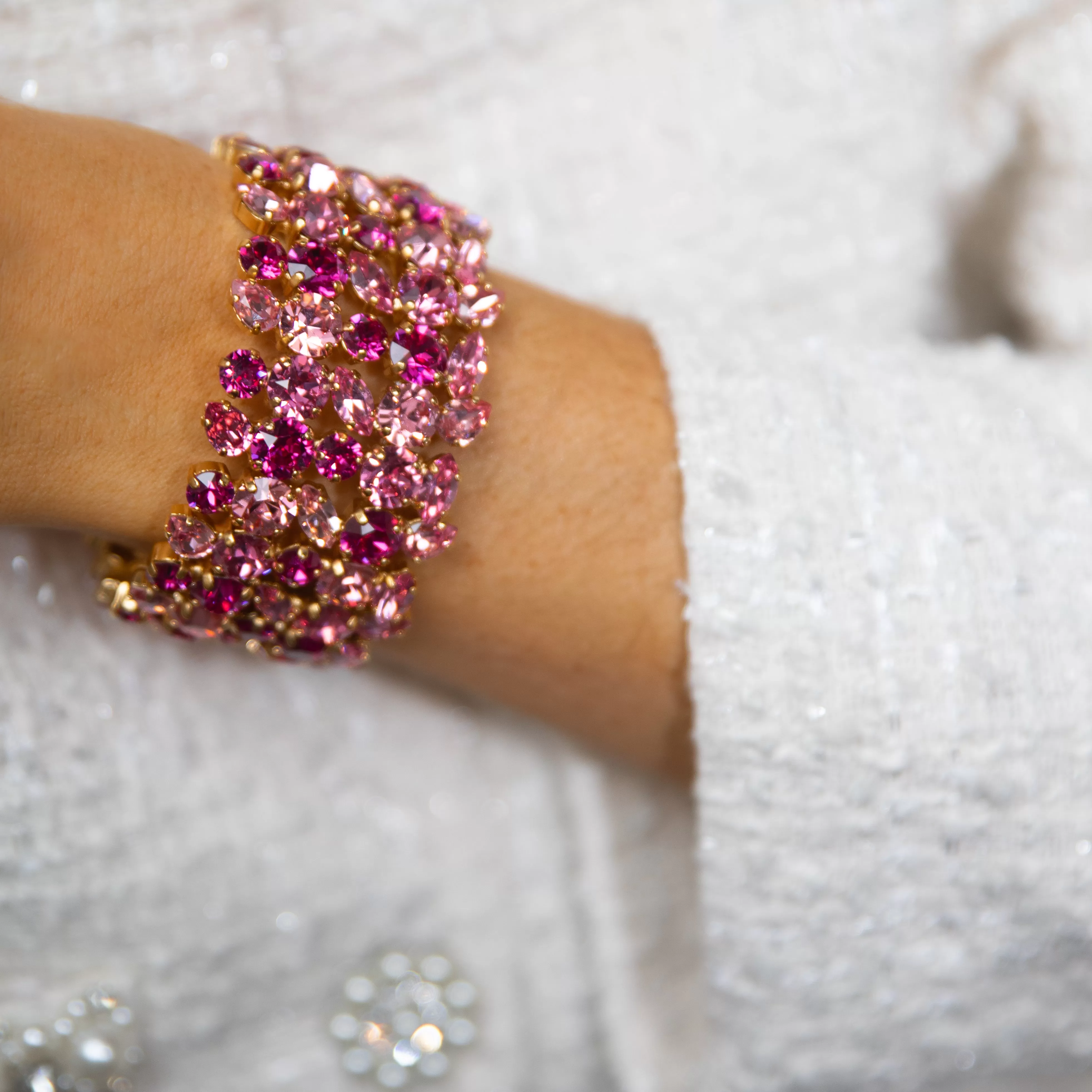 Multi Cuff Bracelet / Fuschia Combo