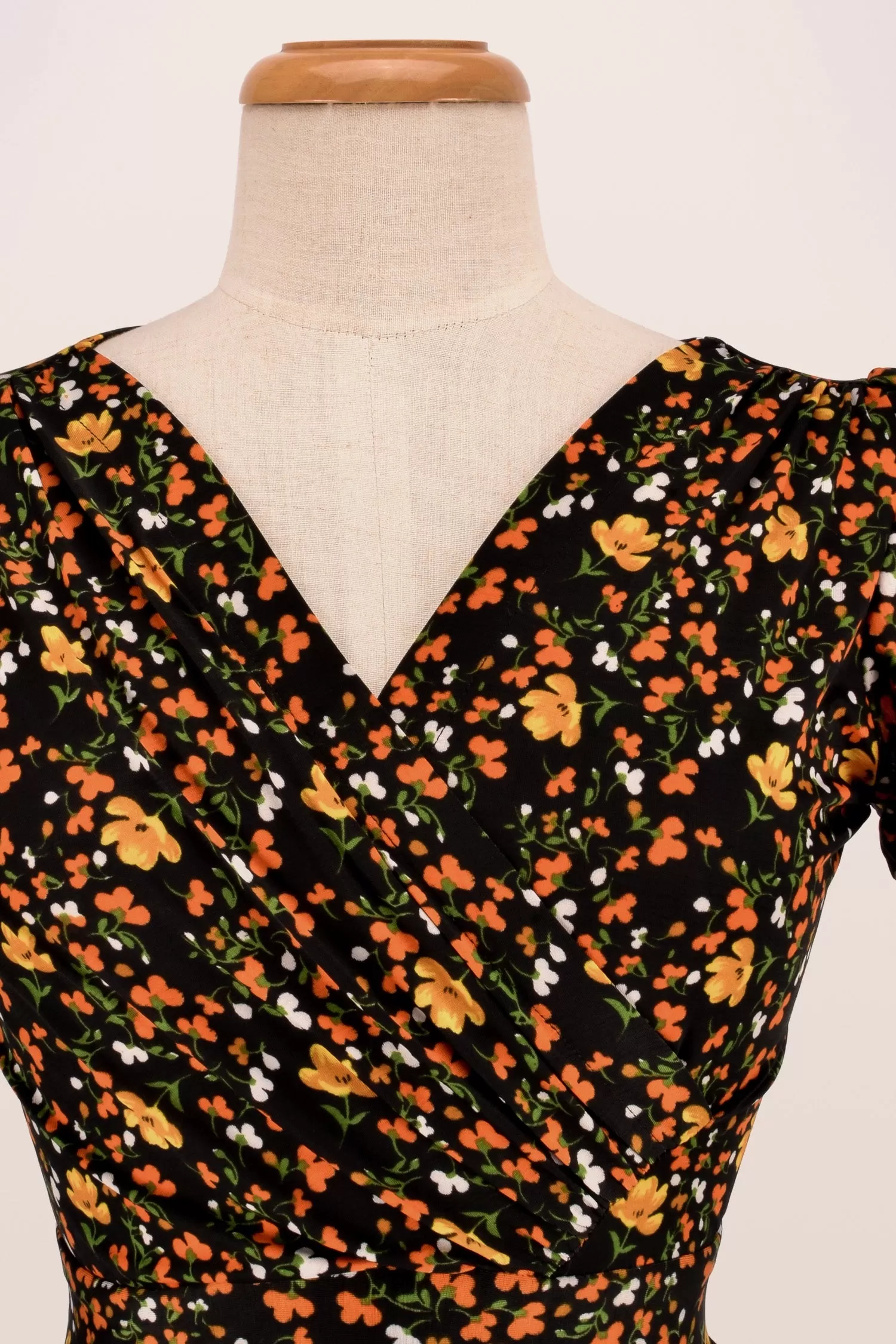 Mustard & Orange Floral Jersey Dress