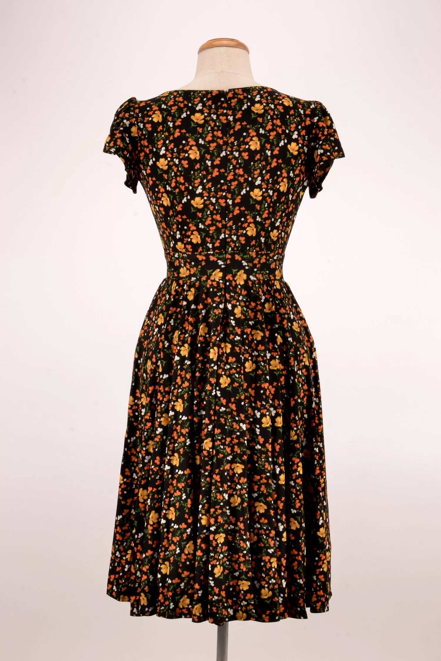 Mustard & Orange Floral Jersey Dress