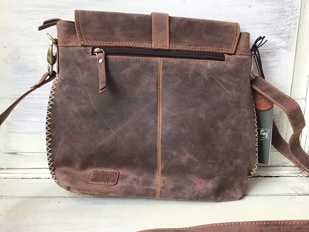 Myra Leather Flap Satchel Crossbody