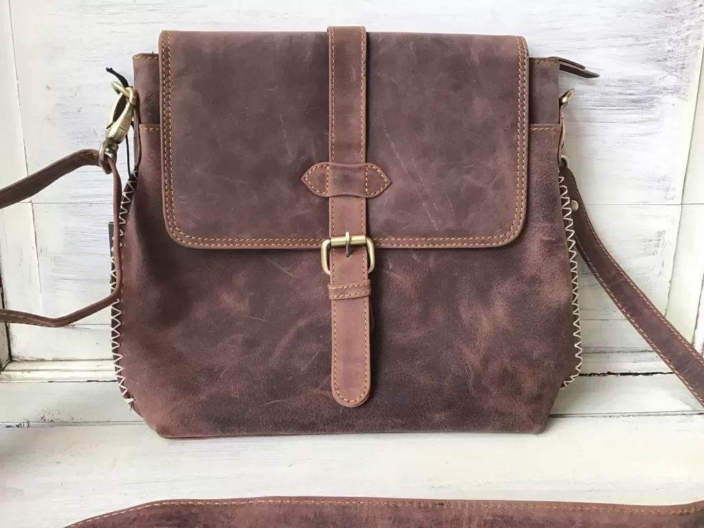 Myra Leather Flap Satchel Crossbody