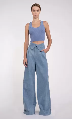 Nonchalant - Eve Crop - Blue