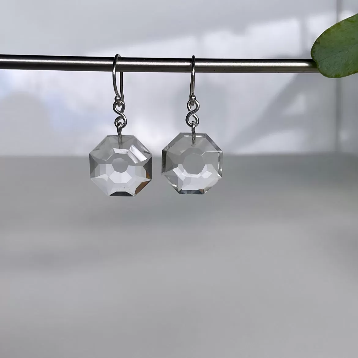 Octagon Quartz Earrings