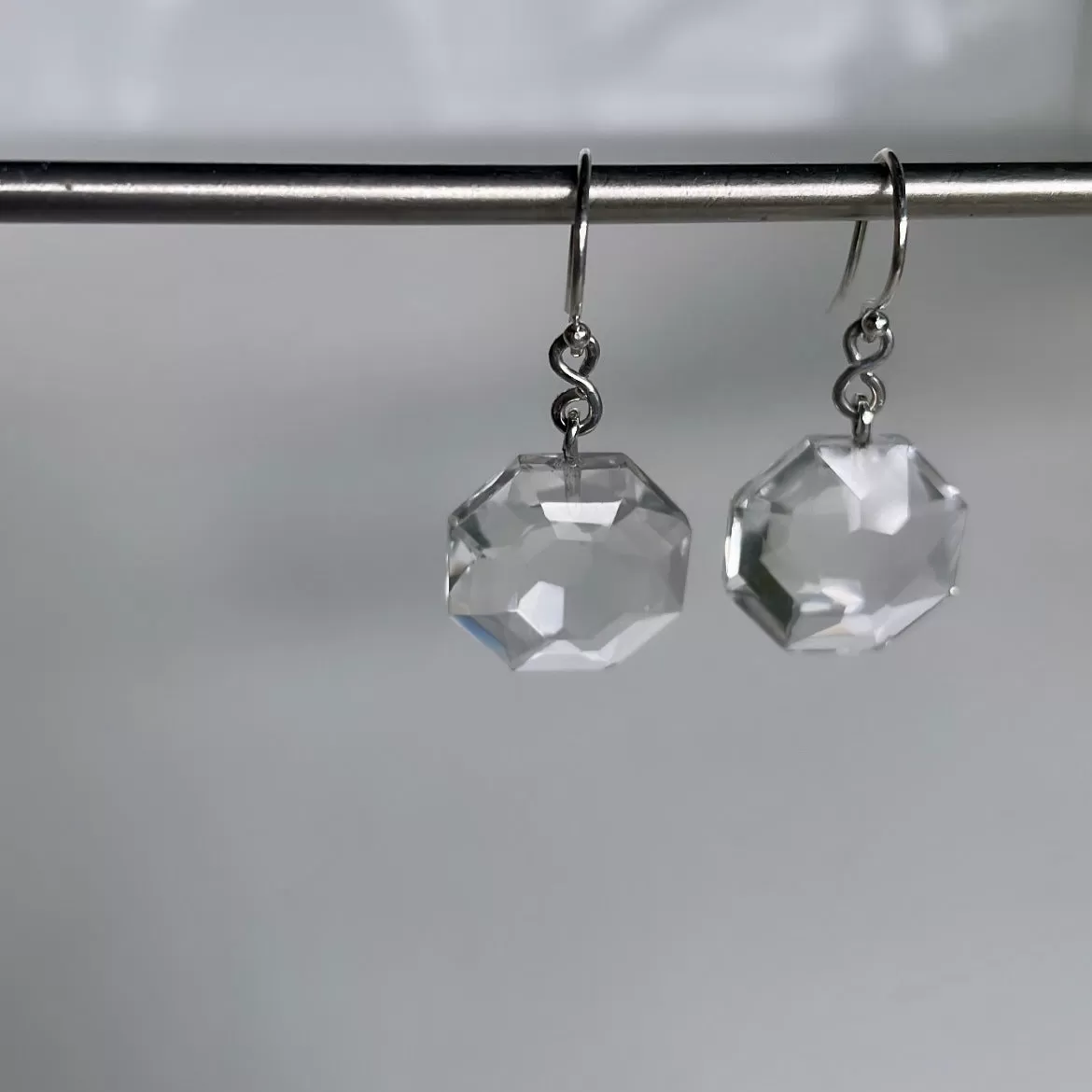 Octagon Quartz Earrings