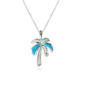 Opal Palm Tree Pendant