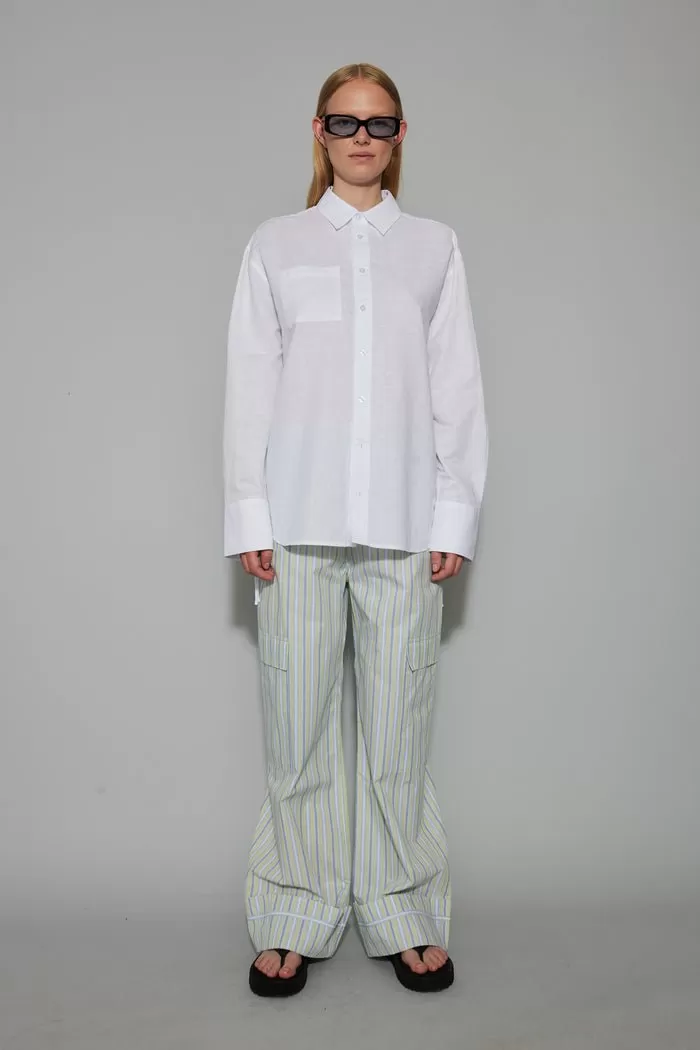 oval square Leo Shirt White