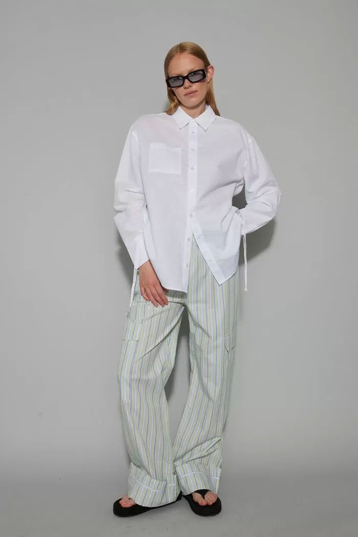 oval square Leo Shirt White