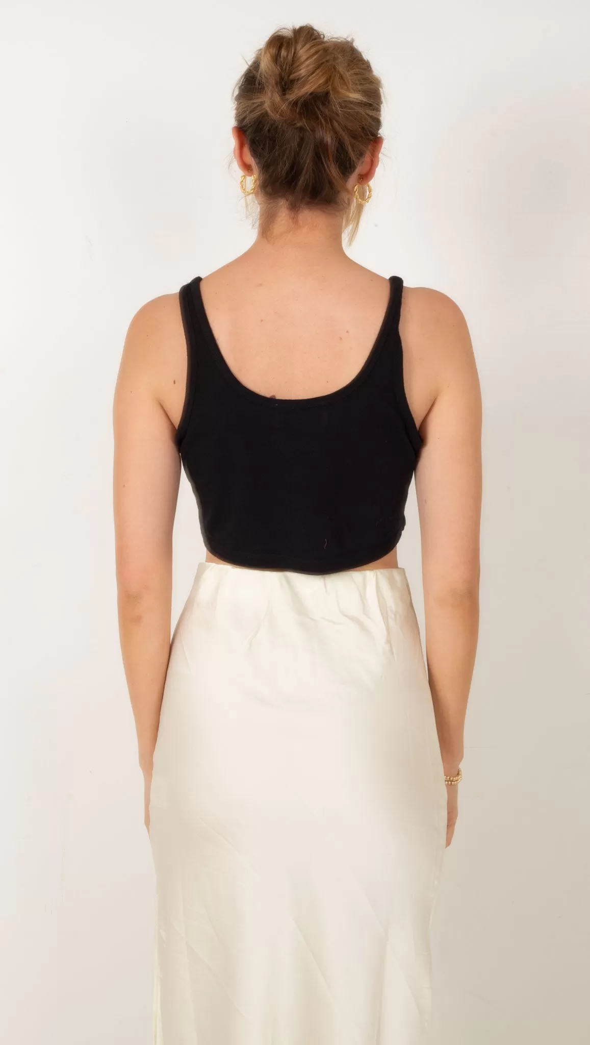 Oversized Crop Tank - Black