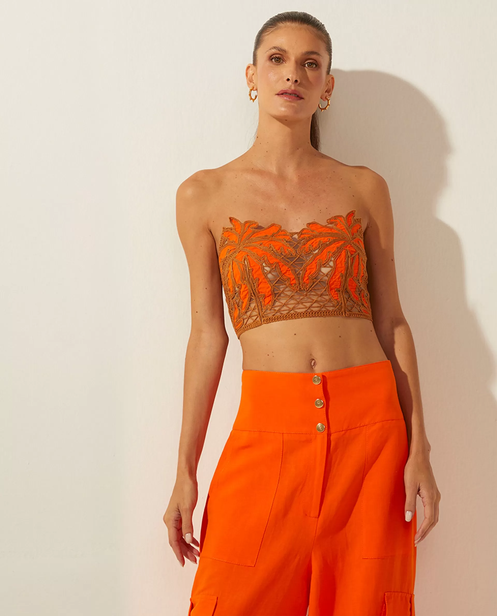 Palms Crop Top Orange