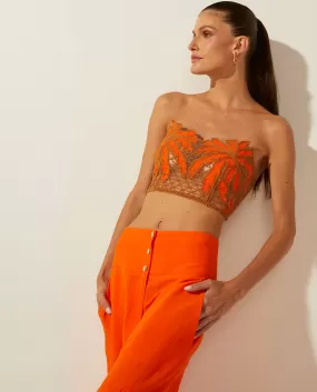 Palms Crop Top Orange