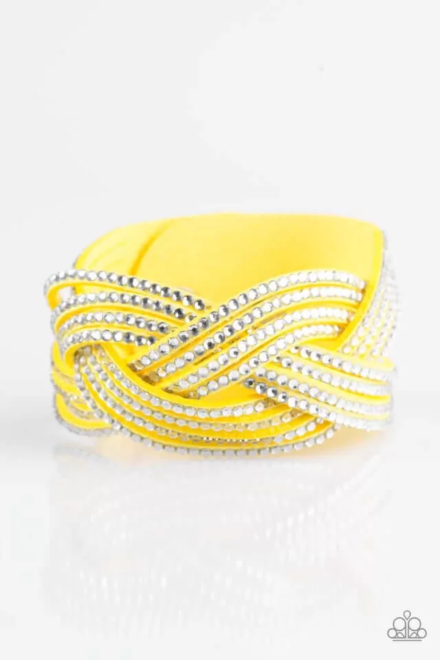 Paparazzi Accessories  - Big City Shimmer #B53 - Yellow Bracelet