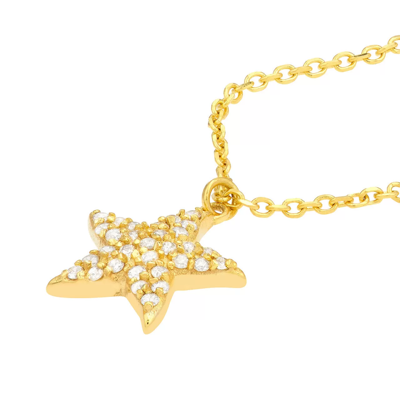 Pave Diamond Starfish Necklace