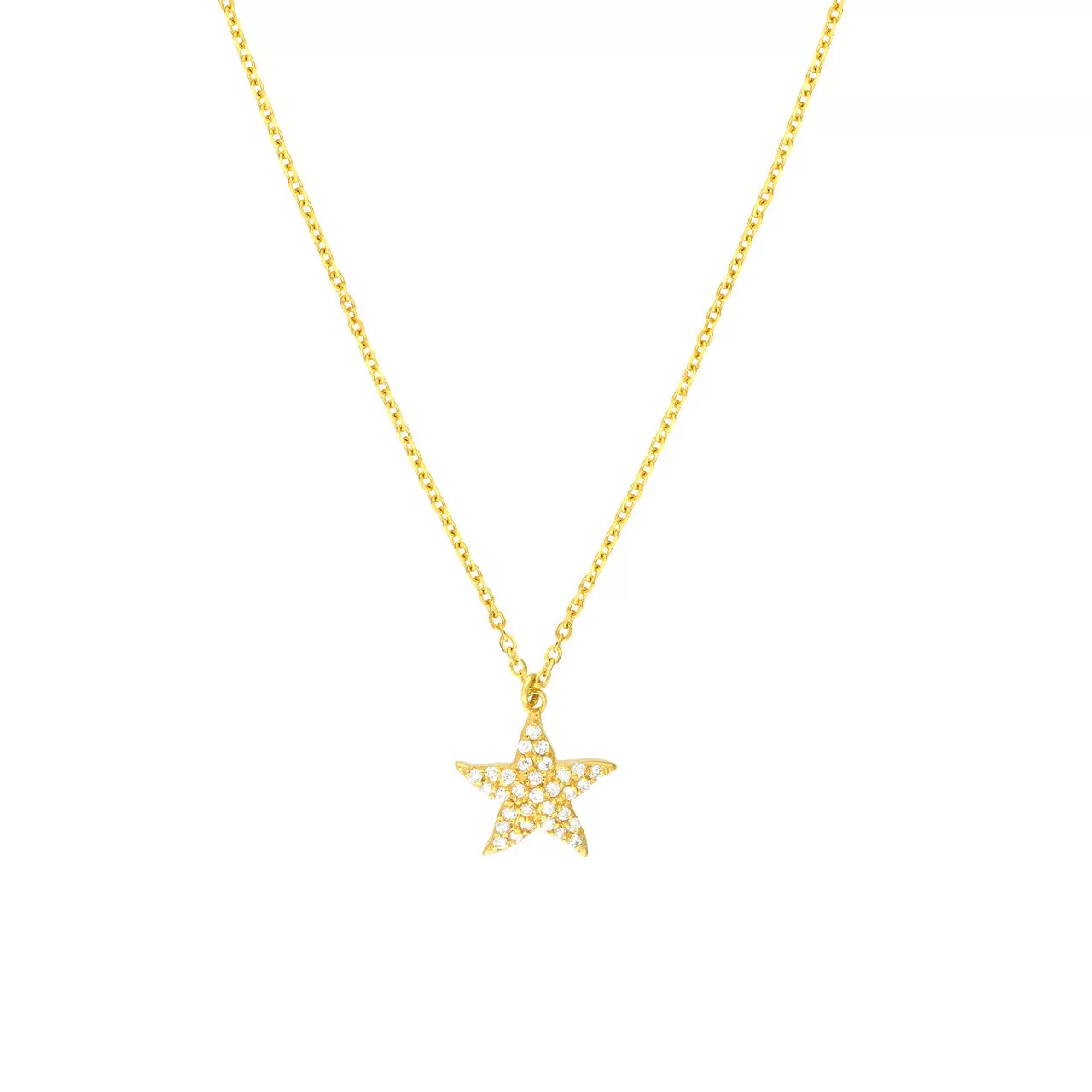 Pave Diamond Starfish Necklace