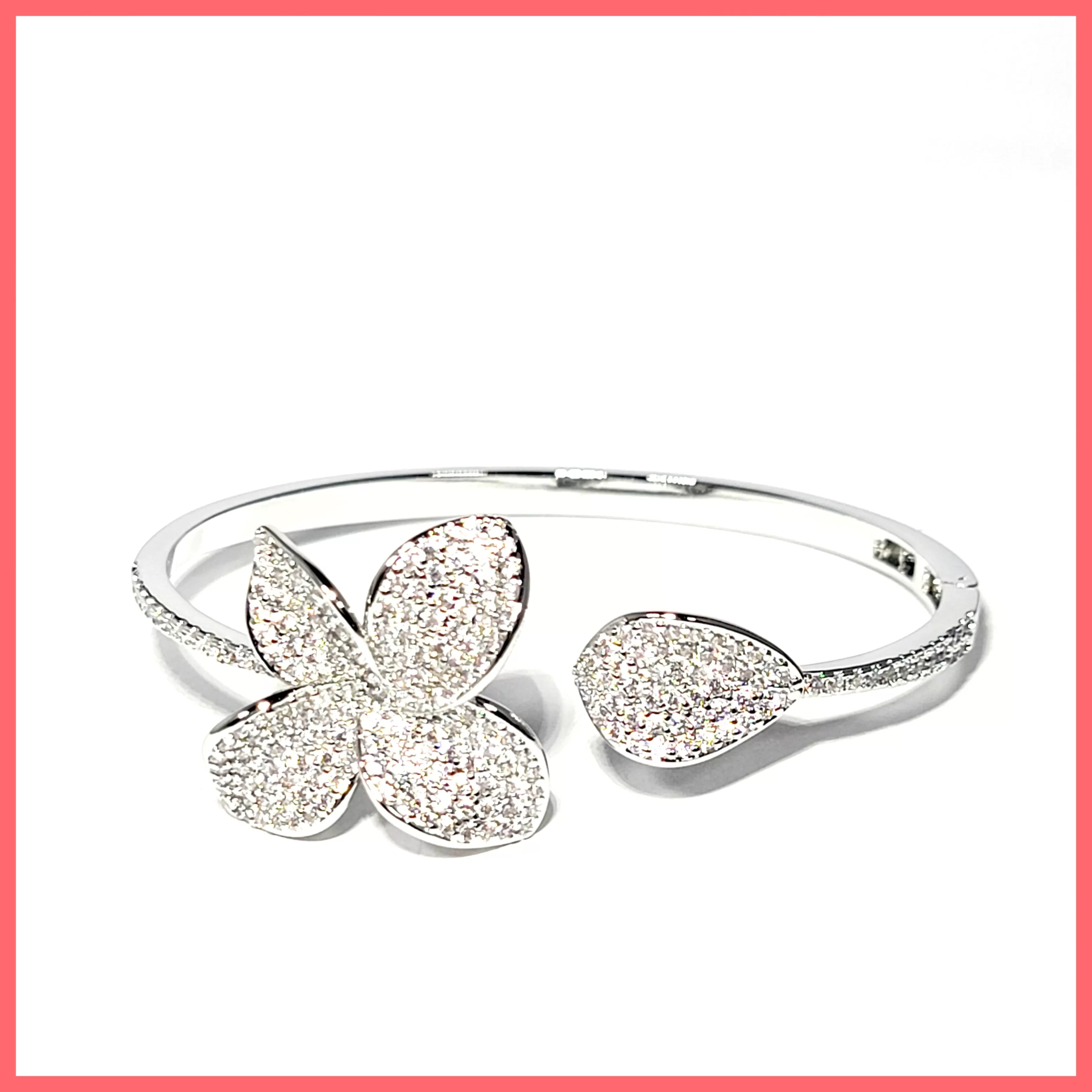 Pavé Flower Open Cuff