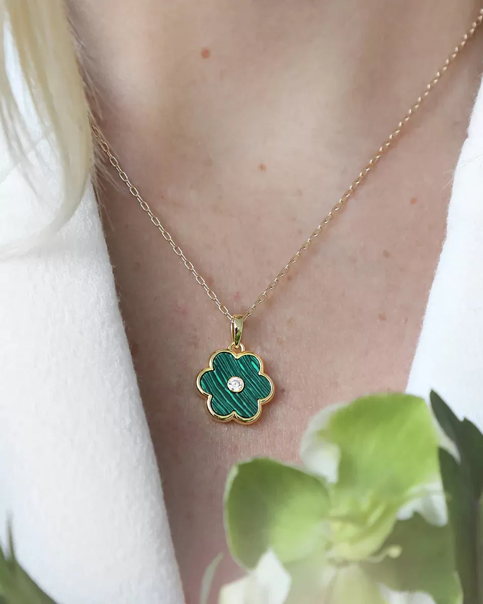 Petal Charm (Malachite)