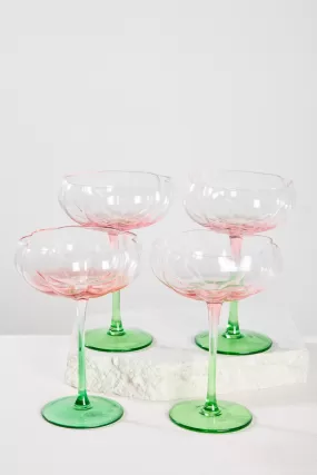 Petal Watermelon Cocktail Glass Set 4