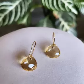 Petite citrine heart earrings